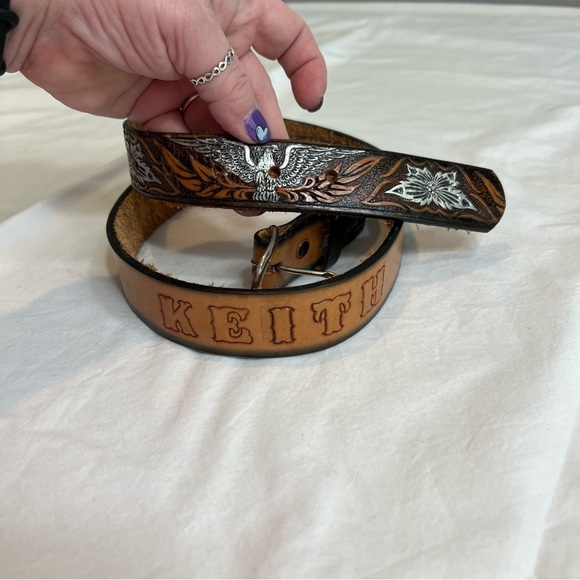 Leather Dakota Belt Co Keith eagle embossed belt size 36 - Picture 1 of 7